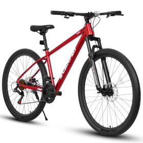 A27312 Mountain Bike 27.5 Inch Black Wheels, Aluminium Frame 21-Speed Mens Womens Trail Commuter City Mountain Bike (Color: as Pic)