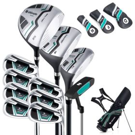 11 Pieces Complete Golf Club Package Set (Color: Green)