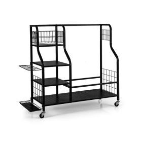 Golf Bag Organizer with Lockable Wheels for Multi Occasions (Color: Black, Type: Golf Supplies)